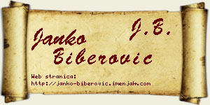 Janko Biberović vizit kartica